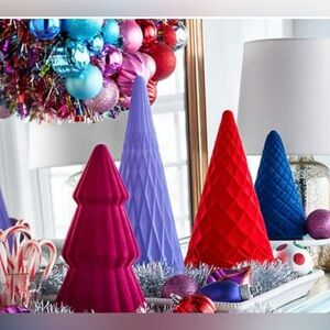 Nib- Member's Mark-Pre-Lit 4 Pc Indoor Flocked Glass Holiday Trees